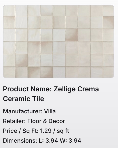 CAD shower wall tile material